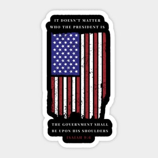 The Government Shall Be Upon His Shoulders Christian Tshirt Sticker